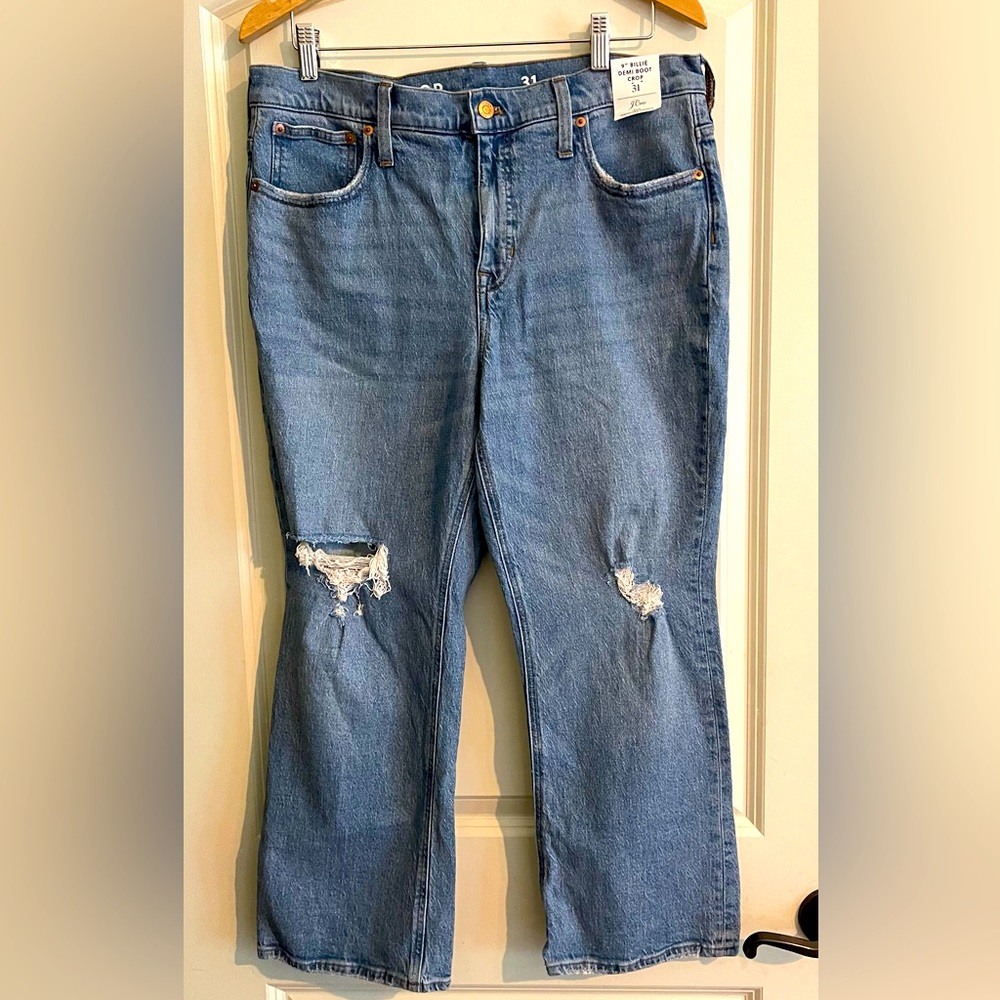 J. CREW 9” Billie Demi Boot Crop Jeans NWT